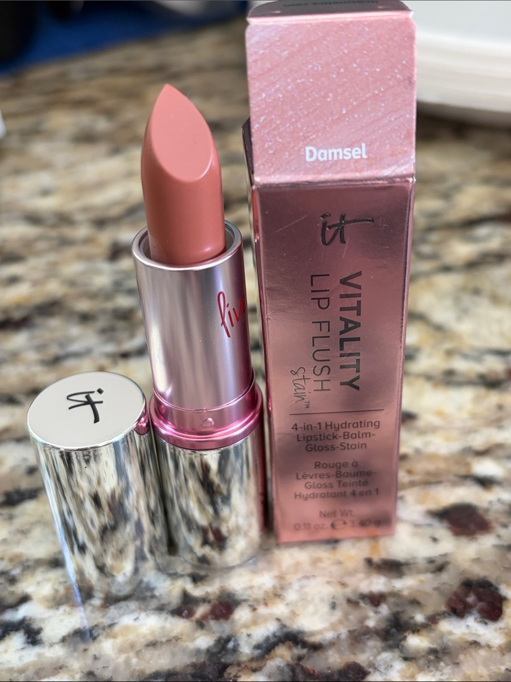 💋❤️IT Cosmetics Vitality Lip Flush Hydrating Lipstick Damsel